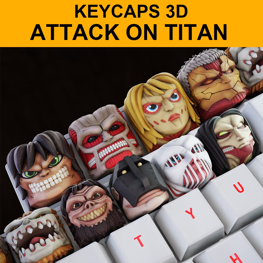 Jual Keycap Attack on Titan Series Mechanical Keyboard keycaps artisan ...