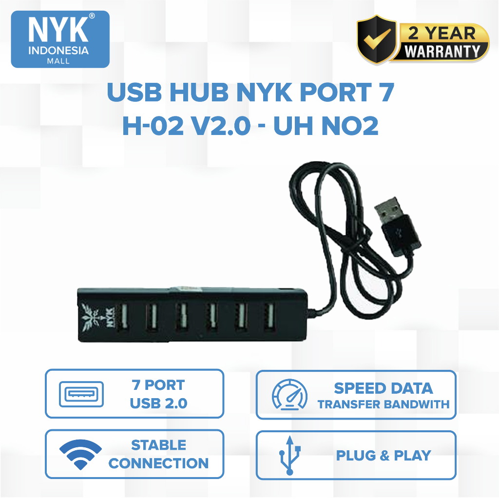 NYK USB HUB H-02 Port 7 v2.0 COD HUB bergaransi Docking Station Data transfer Mobile phone macbook android iphone ipad tab MHL (3)