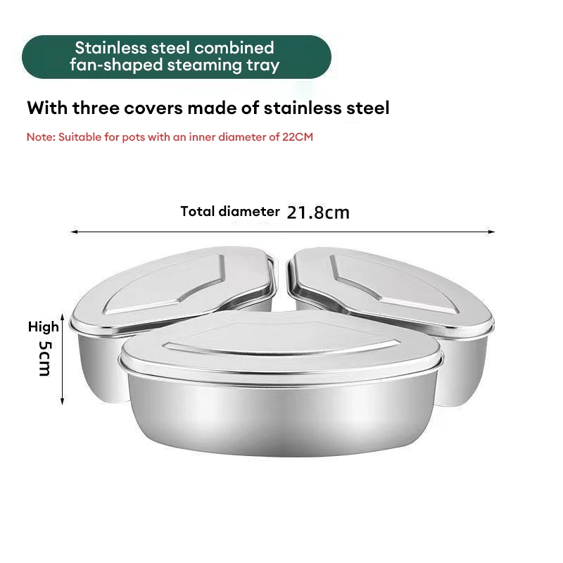 Joodutp Wadah Kukusan Makanan Stainless Steel Kukus Bentuk Kipas Serbaguna