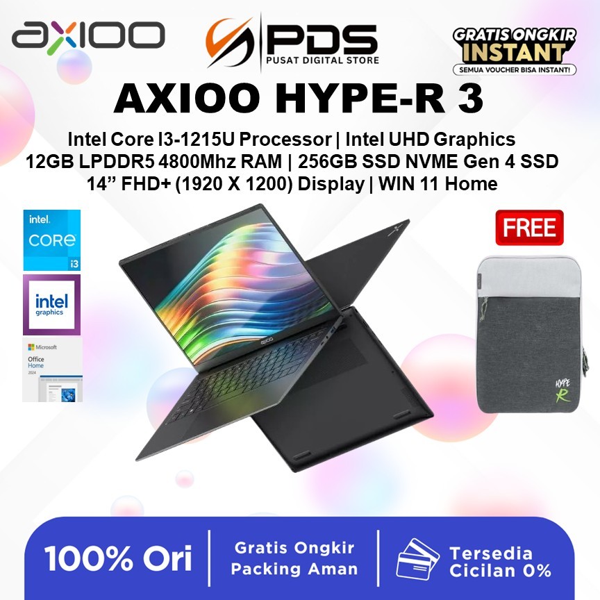 Jual AXIOOO Hype R3 Intel I3-1215U Ram 12GB SSD 256GB 14
