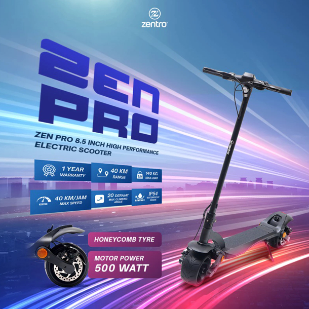 Zentro 8.5 Inch High Performance Electric Scooter "ZenPro" / Skuter Listrik Electric