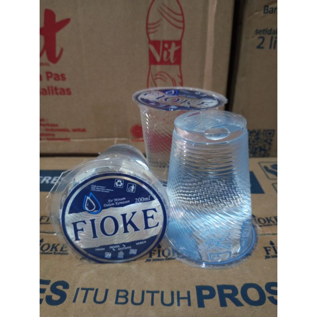 Jual Fioke gelas 200ml 1 dus isi 48 gelas / air mineral fioke cup ...