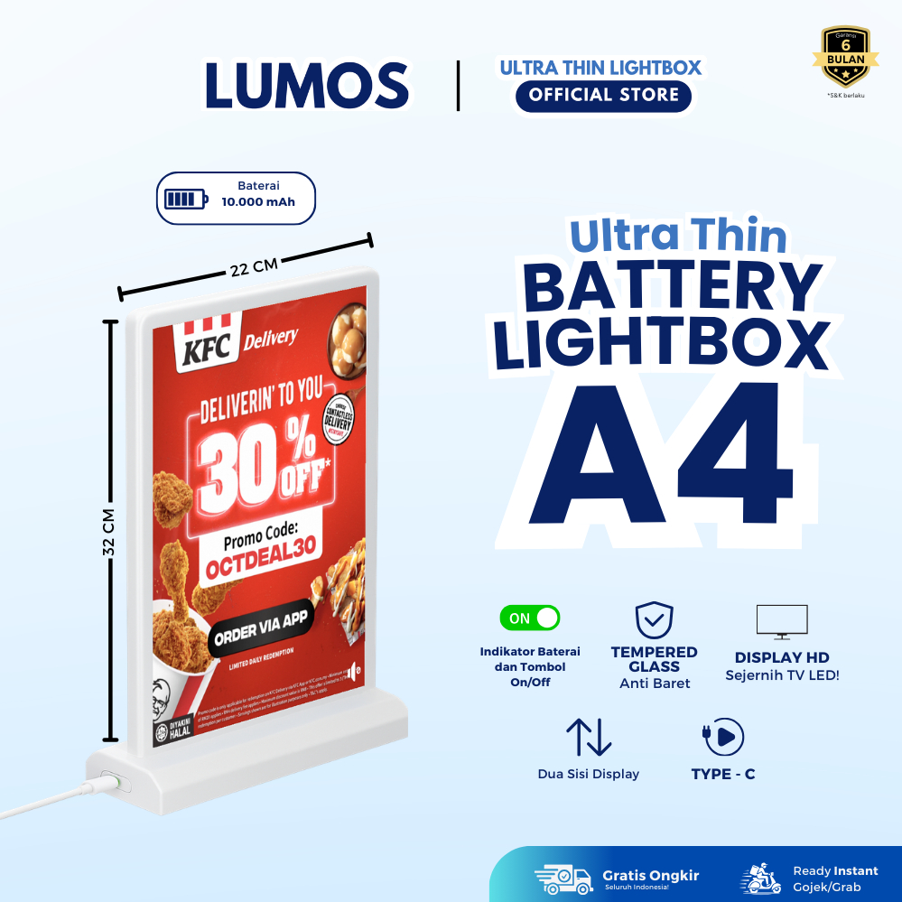 Jual Ultra Thin Battery Light Box A4| LED Frame LIGHTBOX Portable ...