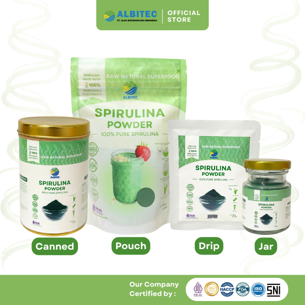 Jual ALBITEC Spirulina Powder Series 100% Original Spirulina Food Grade ...