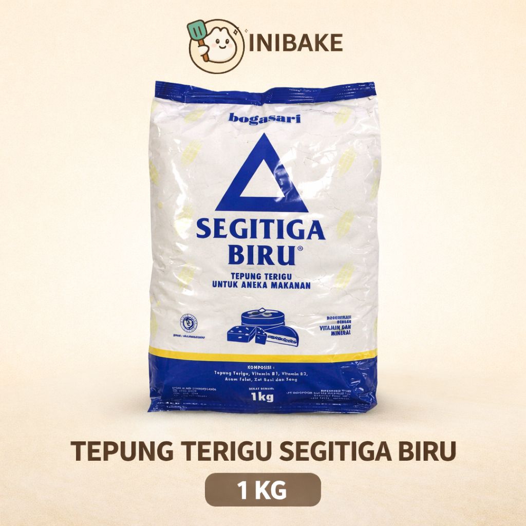 Jual Tepung Terigu Segitiga Biru 1 kg – Tepung Protein Sedang untuk Kue ...