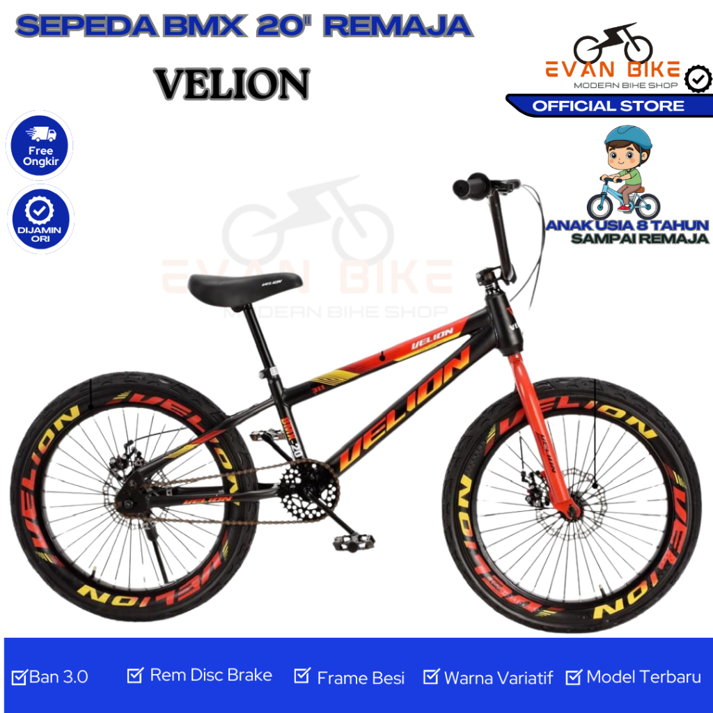 Jual VELION Sepeda BMX 20 inch BAN JUMBO WARNA 3.0 - 2.40 - Rem Disc ...