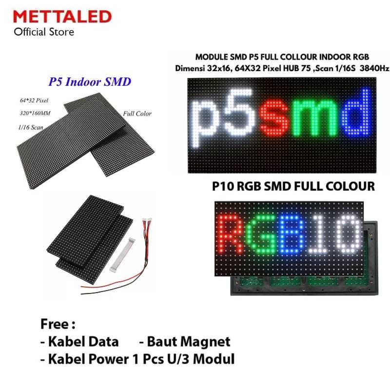 Jual PANEL LED MODULE RUNNING TEXT P10 RGB SMD OUTDOOR / P5 RGB SMD ...