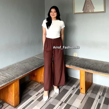 Arrof Fashion Everyday Pants Cullot Pants Celana Panjang Wanita Baggy Kantor Kuliah Kulot