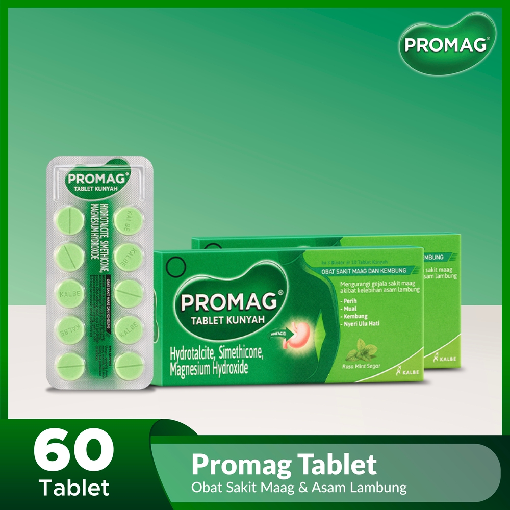 Jual Promag Tablet Meredakan Gangguan Lambung 1 Box isi 3 Blister (30 ...
