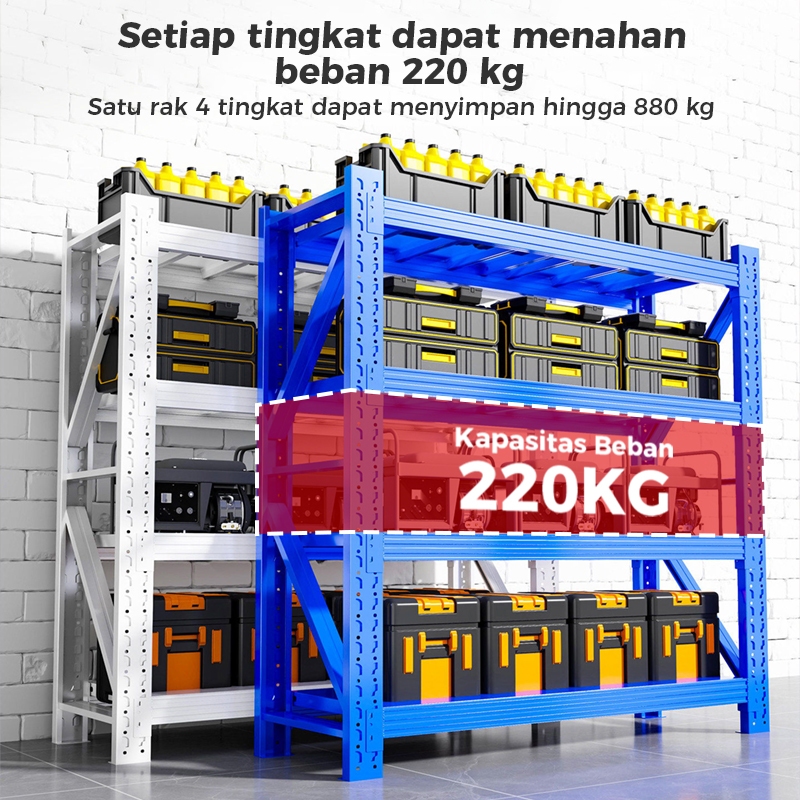Jual Rak Gudang Besi Heavy Duty Rak Besi 4 Susun Rak Toko Serbaguna ...