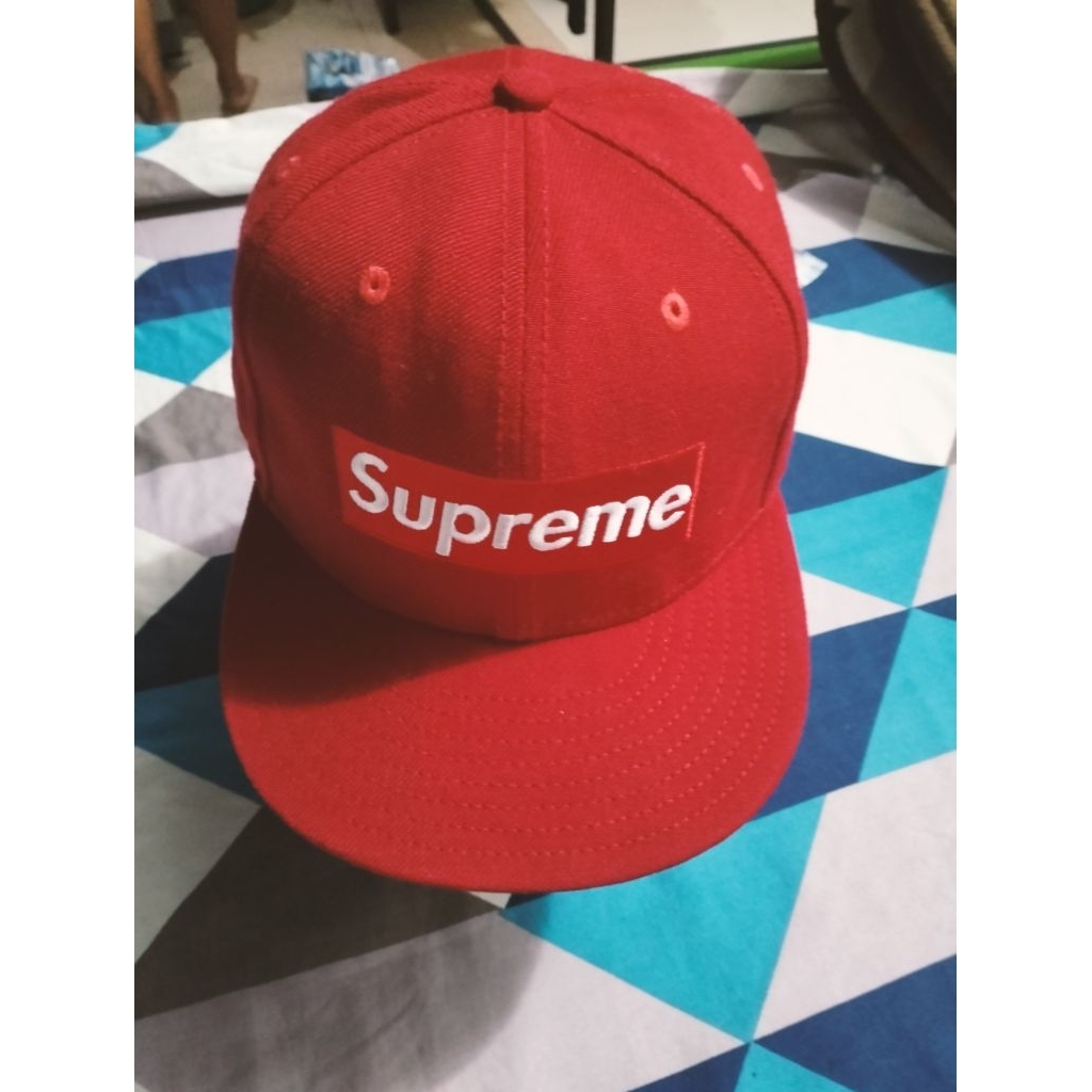 Jual Topi Supreme x New Era 59FIFTY Fitted Hat Red - World Famous ...