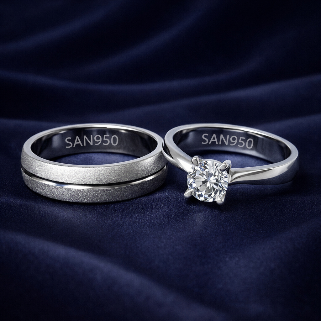 Jual Cincin Nikah Couple SAN950 C133 - Palladium Platinum Perak950 ...