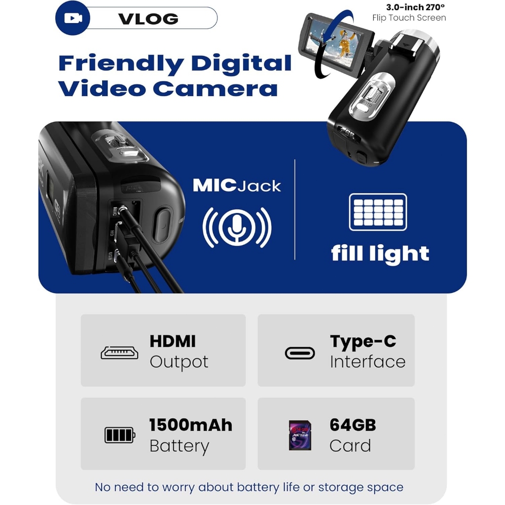 Jual TEEKA 8K Camera Camcorder 64MP 1500mAh UHD WiFi IR Night Vision ...