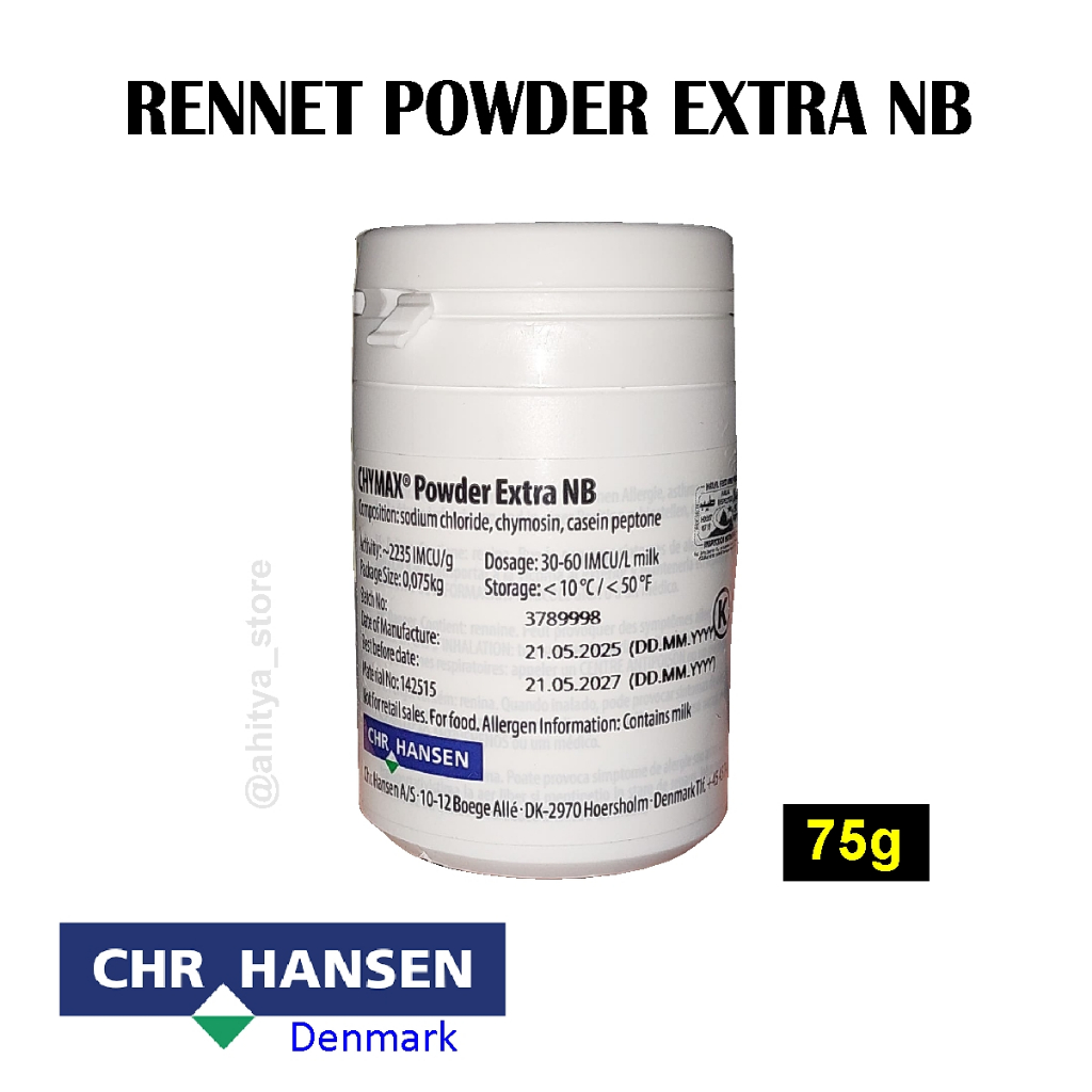 Jual CHR HANSEN Rennet Powder Extra 75 Gram Halal Untuk Pembuatan Aneka ...