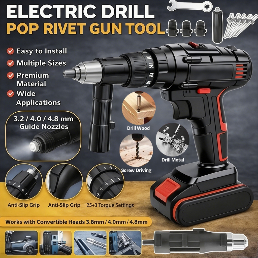 Jual Cordless Tang Rivet Otomatis 2IN1 Mesin Paku Rivet Baterai ...