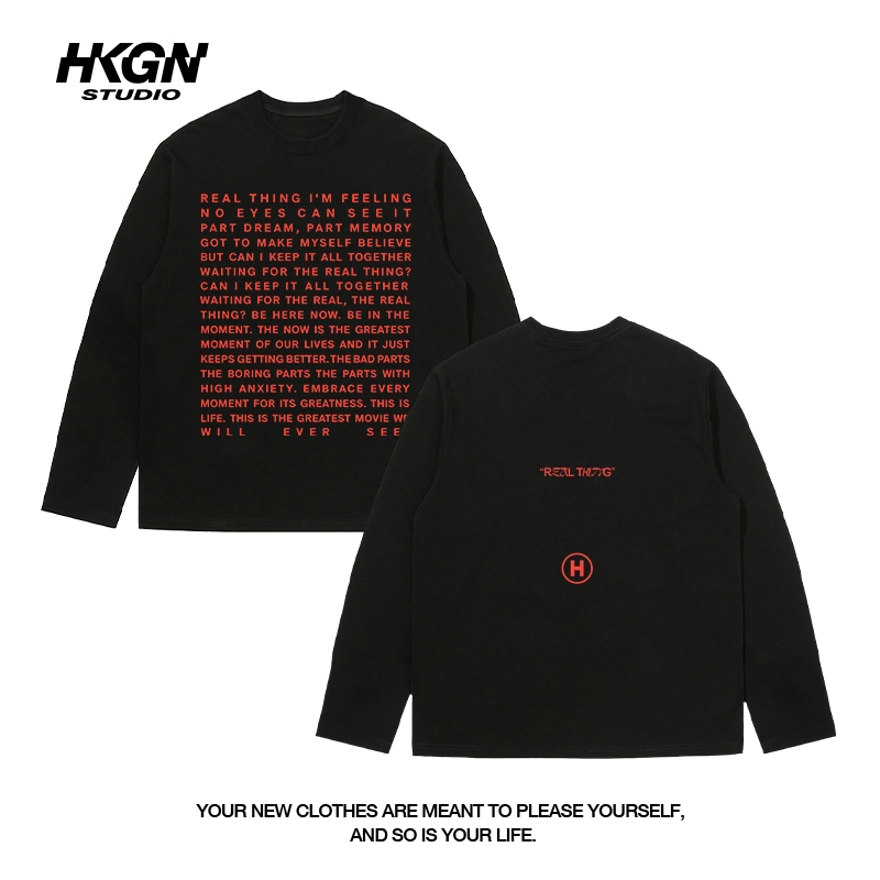 Jual Gratis Sticker HKGN Heavyweight Tshirt 230g16s Kaos Motif Huruf ...