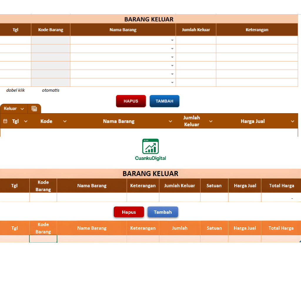 Jual Template Stok Barang Excel Google Sheets Otomatis | Barang Masuk ...