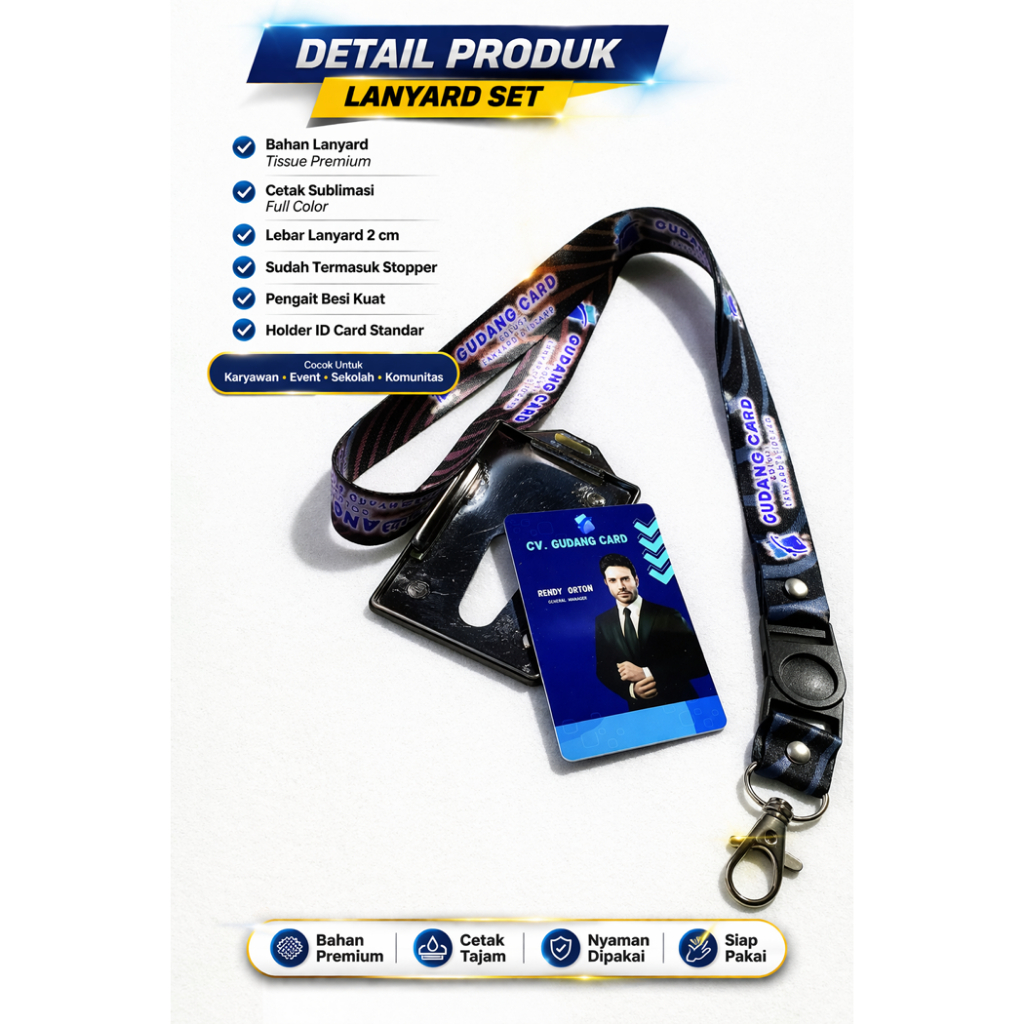 Jual PAKET LANYARD + CETAK ID CARD PVC + HOLDER / FRAME | TALI ID CARD ...