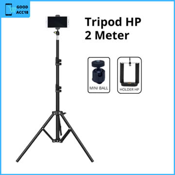Tripod HP Kamera 2 Meter Besi Kuat Remote Bluetooth Mini Ball Holder Bisa Support Pasang
