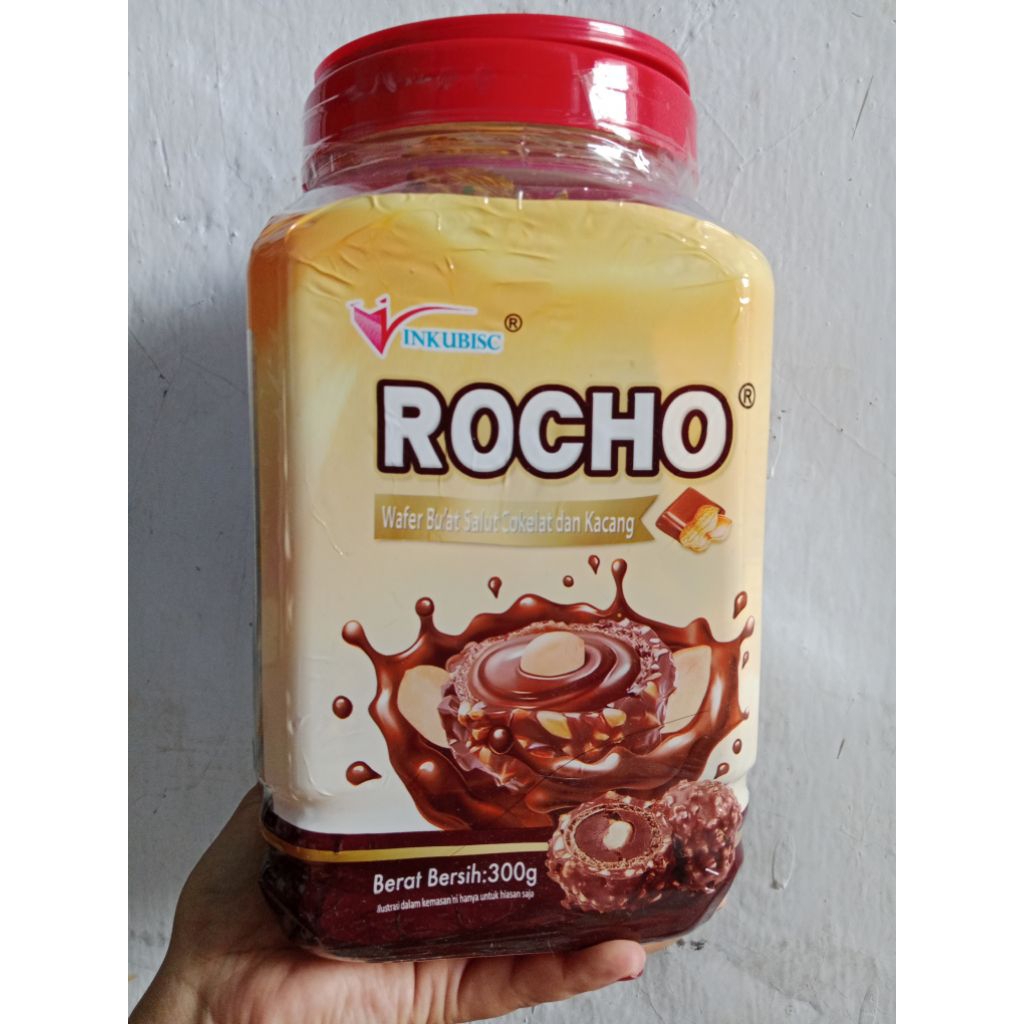 Jual Rocho Wafer Bulat Coklat dan Kacang 300 gram | Shopee Indonesia