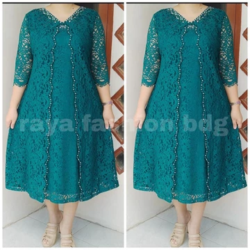 Dress Buka Tutup Sabiyan Full Brokat Xl Xxl Lapis Furing Tangan 7 8