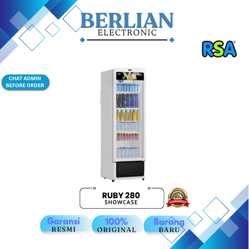 Jual RSA RUBY 280 SHOWCASE 1 PINTU 280 LITER 5 RAK KULKAS Pendingin ...
