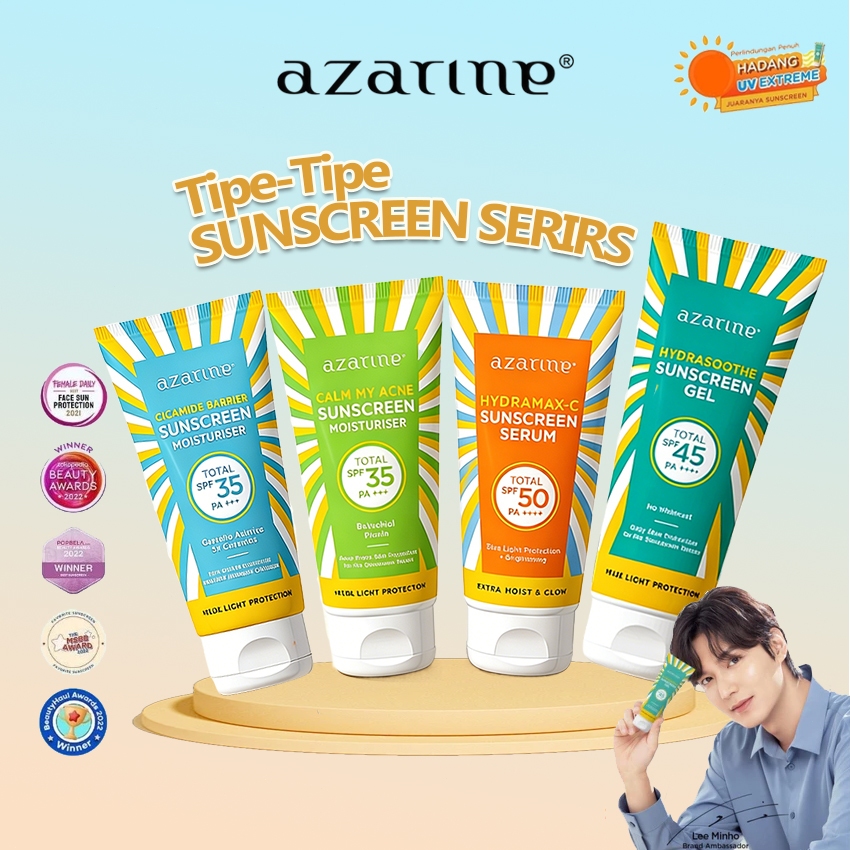 Jual [Sunscreen series]AZARINE HydrasooTheSunscreen Gel 50ml+Hydramax-C ...