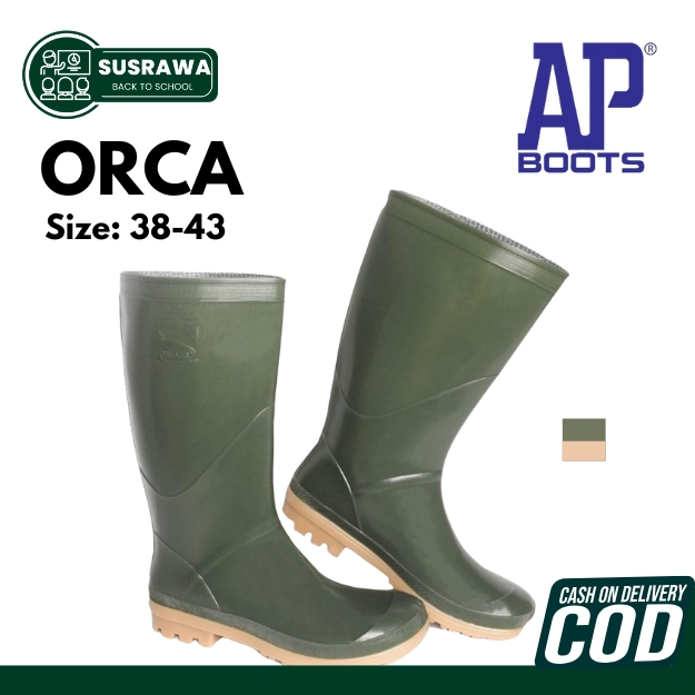 Jual AP Boots ORCA Hijau Sepatu Boot Tinggi - Sepatu Karet Anti Air ...