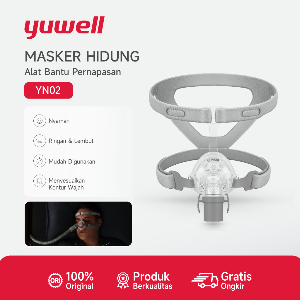 Jual Yuwell YN-02 Masker CPAP Nasal Mask – Masker Hidung untuk Terapi ...