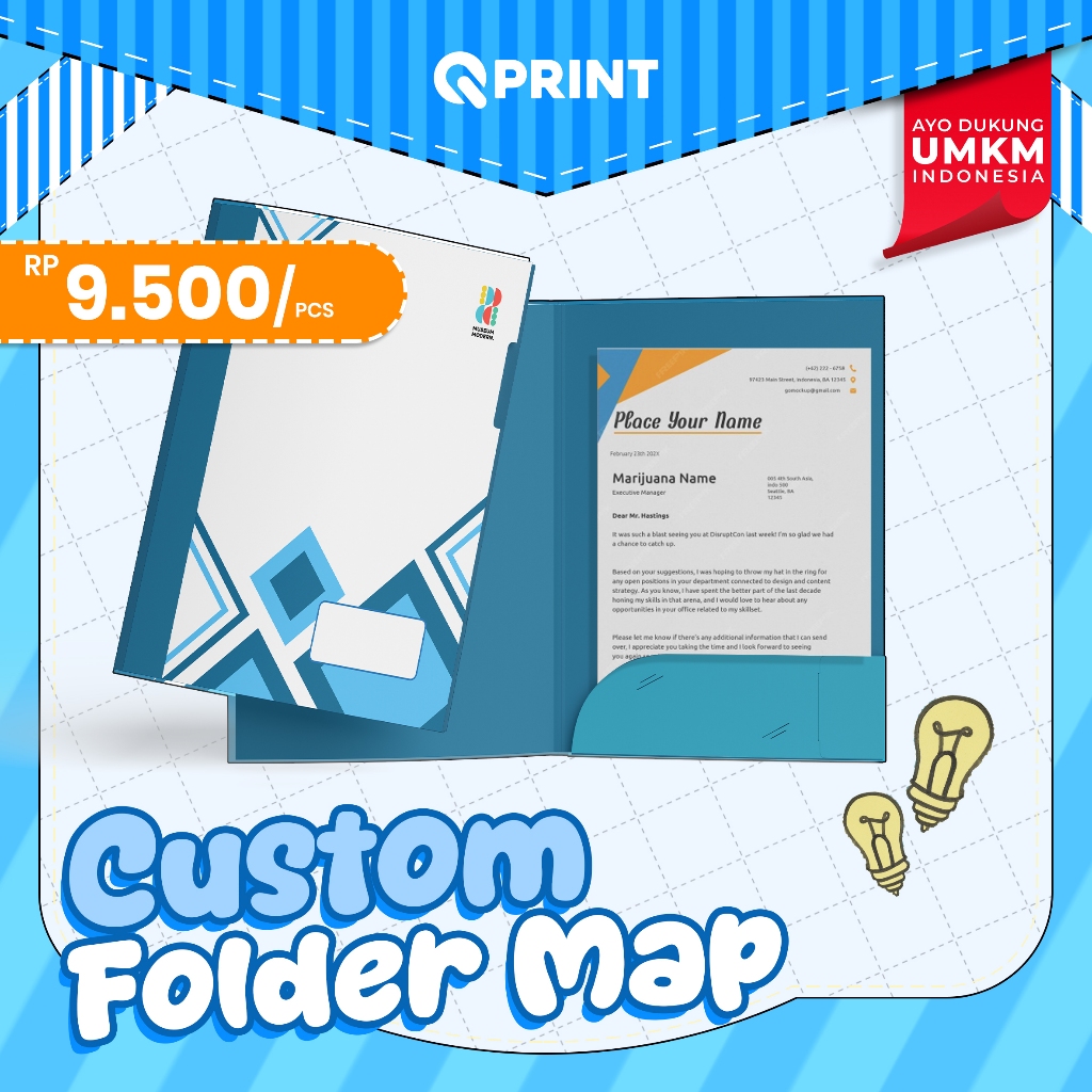 Jual Cetak Map Folder Custom Logo Perusahaan / Bahan Art Carton Tebal ...