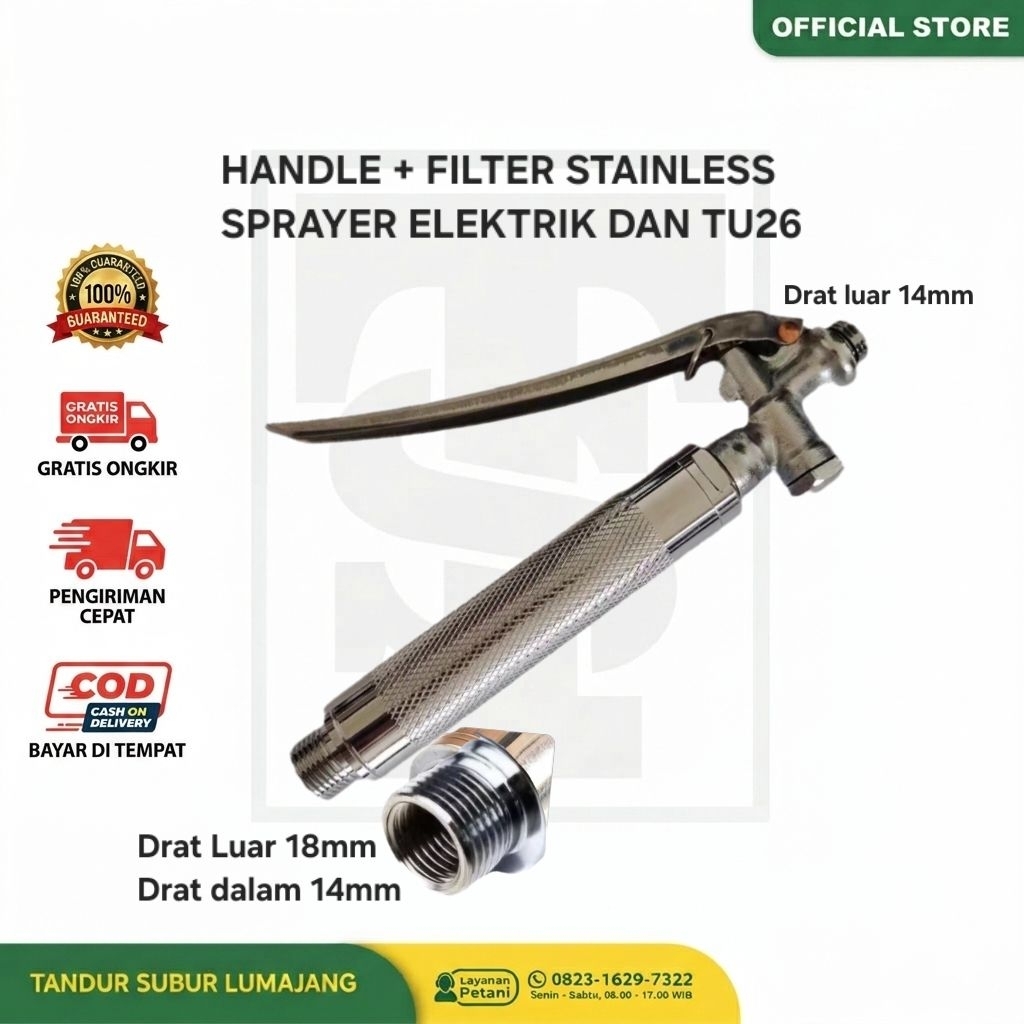 Jual Handle Stainless Steel plus Filter Sprayer Elektrik Manual Mesin ...