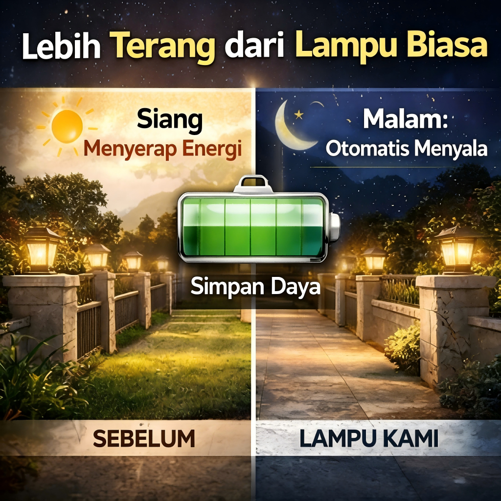 Jual FLUA Lampu Taman Solar LED Outdoor – Anti Air IP65, Hemat Listrik ...