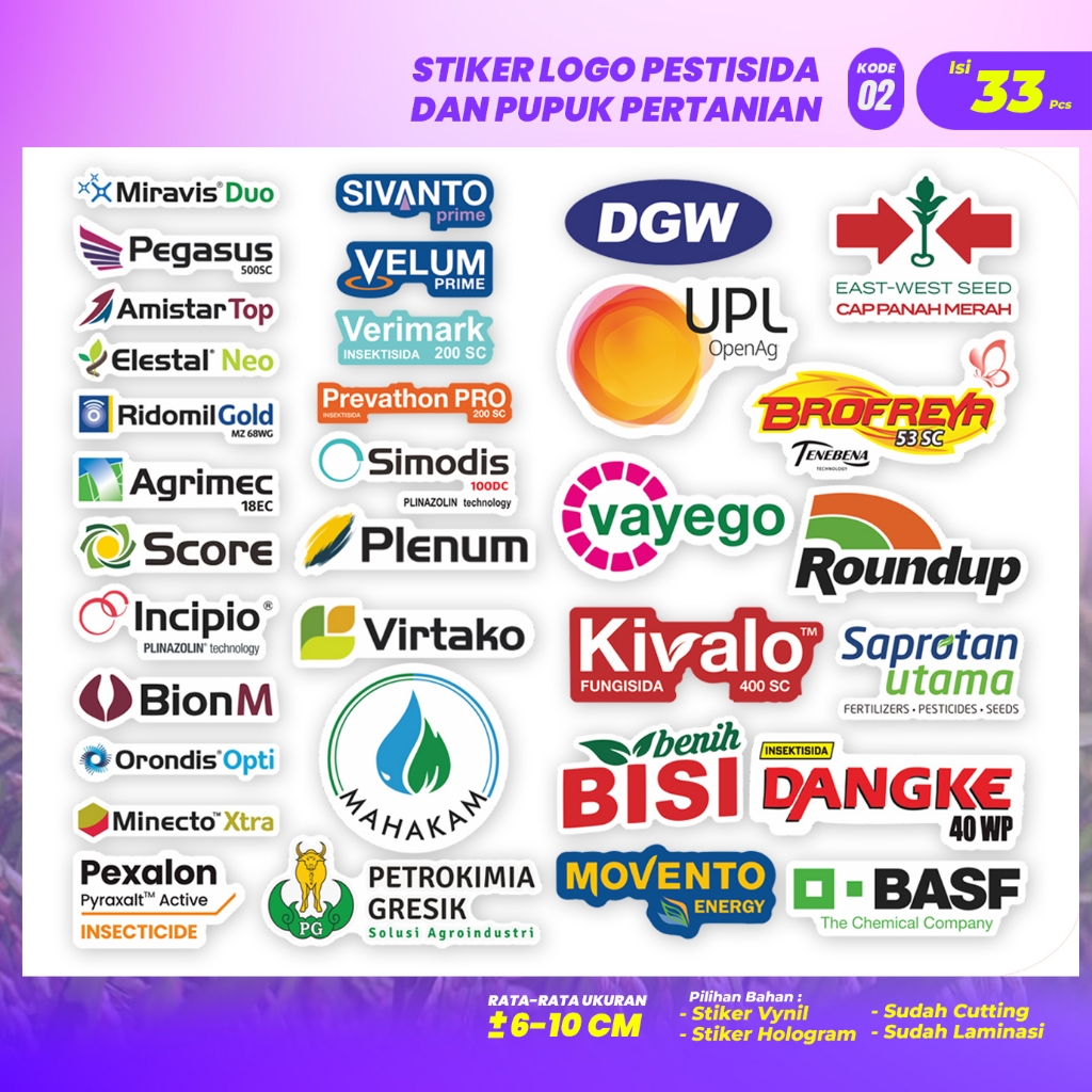 Jual Stiker Logo Pertanian Pestisida Pupuk Bibit | Sticker Alat Semprot ...