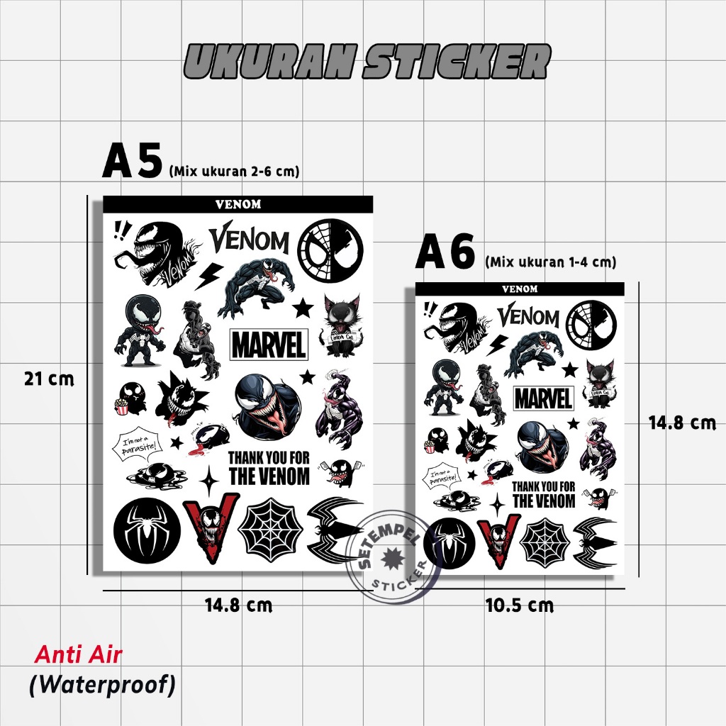 Jual VENOM Sticker Pack 26pcs | stiker venom vinyl | Shopee Indonesia