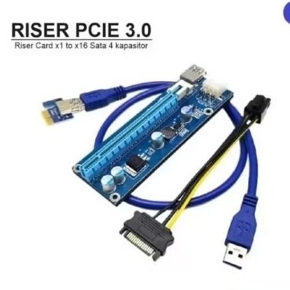 Jual Riser PCIe x16 - Rizer Card PCI USB 3.0 4 Capasitor | Shopee Indonesia