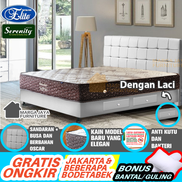 Jual Spring bed SET Divan + Sandaran Elite Serenity Superstar Valentine ...