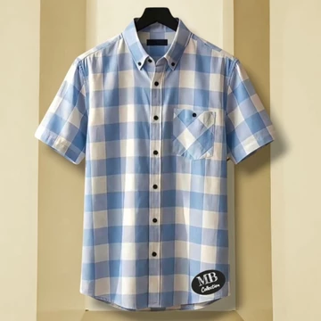 Kemeja Flanel Lengan Pendek Pria Dewasa Kualitas M XXXL