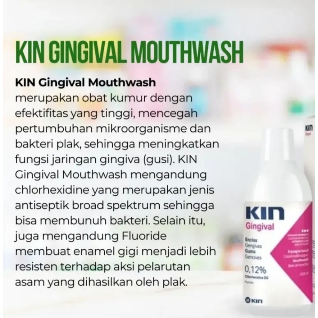 Jual Kin Gingival Mouthwash 1000ml (1 Liter) obat kumur Kin gingival ...