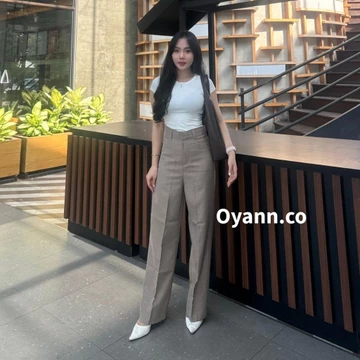 Vara Pants Kulot Highwaist Celana Panjang Wanita Kantor Bahan Semi Woll Premium