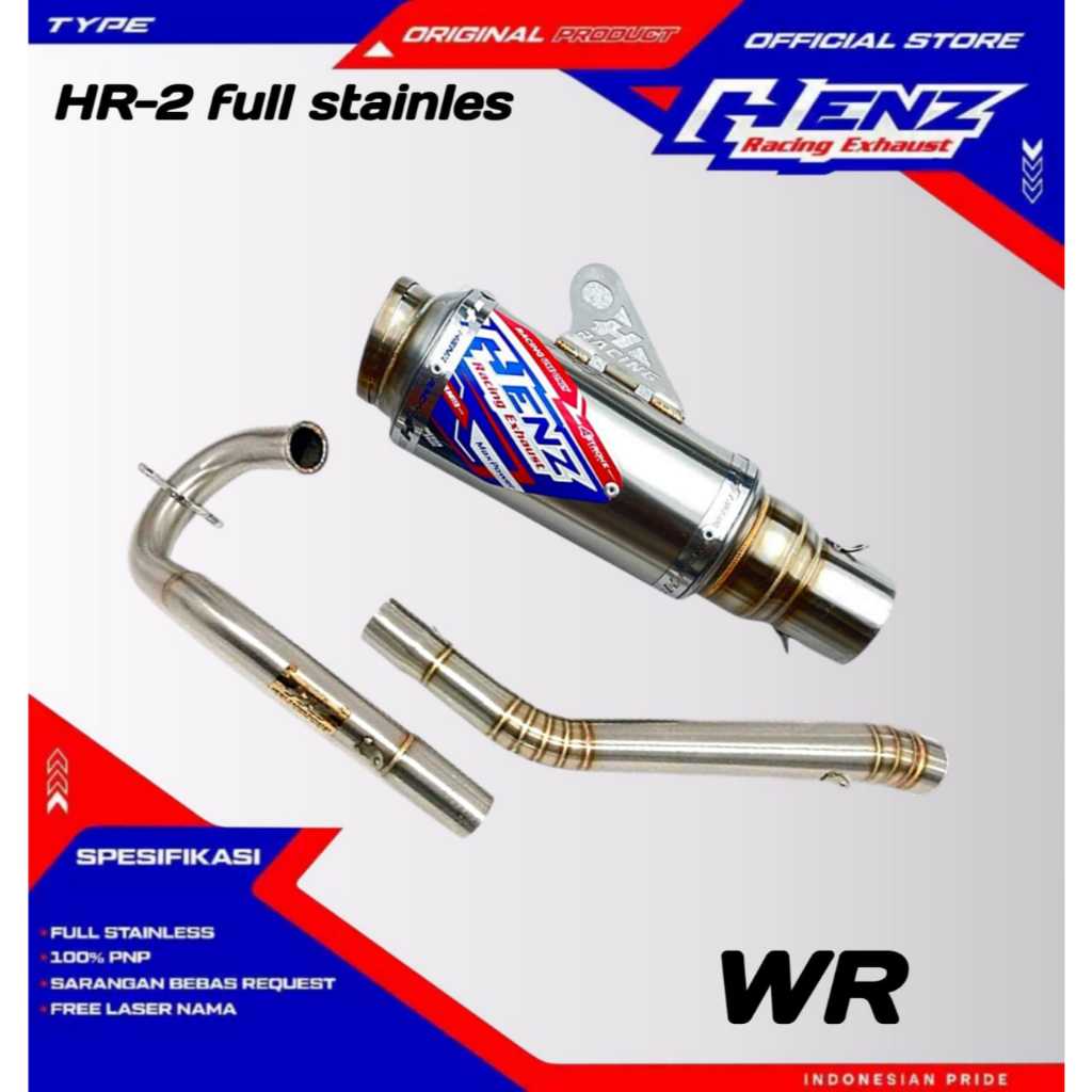 Jual Kenalpot leher atas WR HR-2 Hen-z Rcing Exhaust | Shopee Indonesia