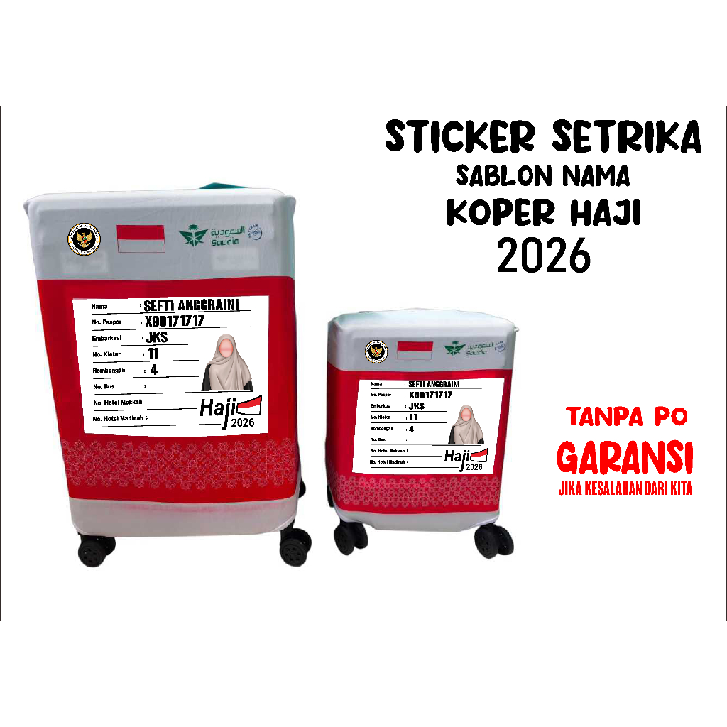 Jual STICKER SETRIKA / SABLON NAMA KOPER HAJI/UMROH 2026 | Shopee Indonesia