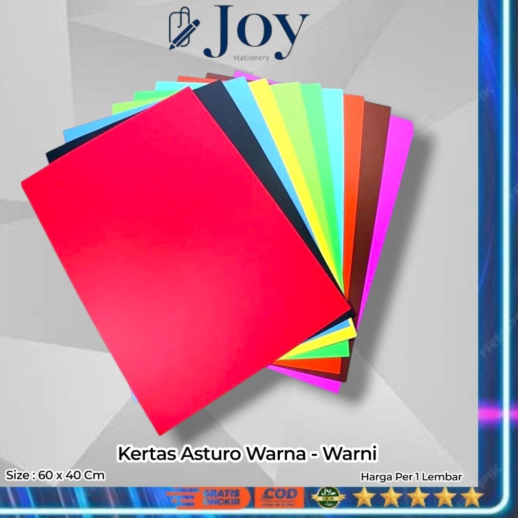 Jual kertas Asturo/Kertas Spotlight Warna Warni 40 X 60 [1 Lembar ...