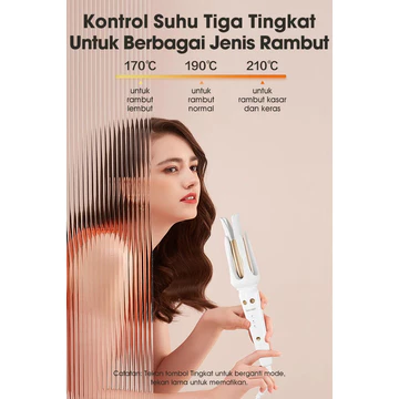 SAMONO Catokan Curly Automatic Keramik Catokan Rambut Catok Rambut 32mm 3 Suhu Low Watt Auto