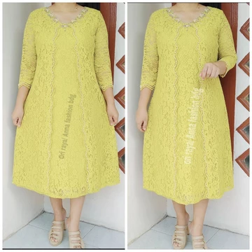 Dress Buka Tutup Sabiyan Full Brokat Xl Xxl Lapis Furing Tangan 7 8