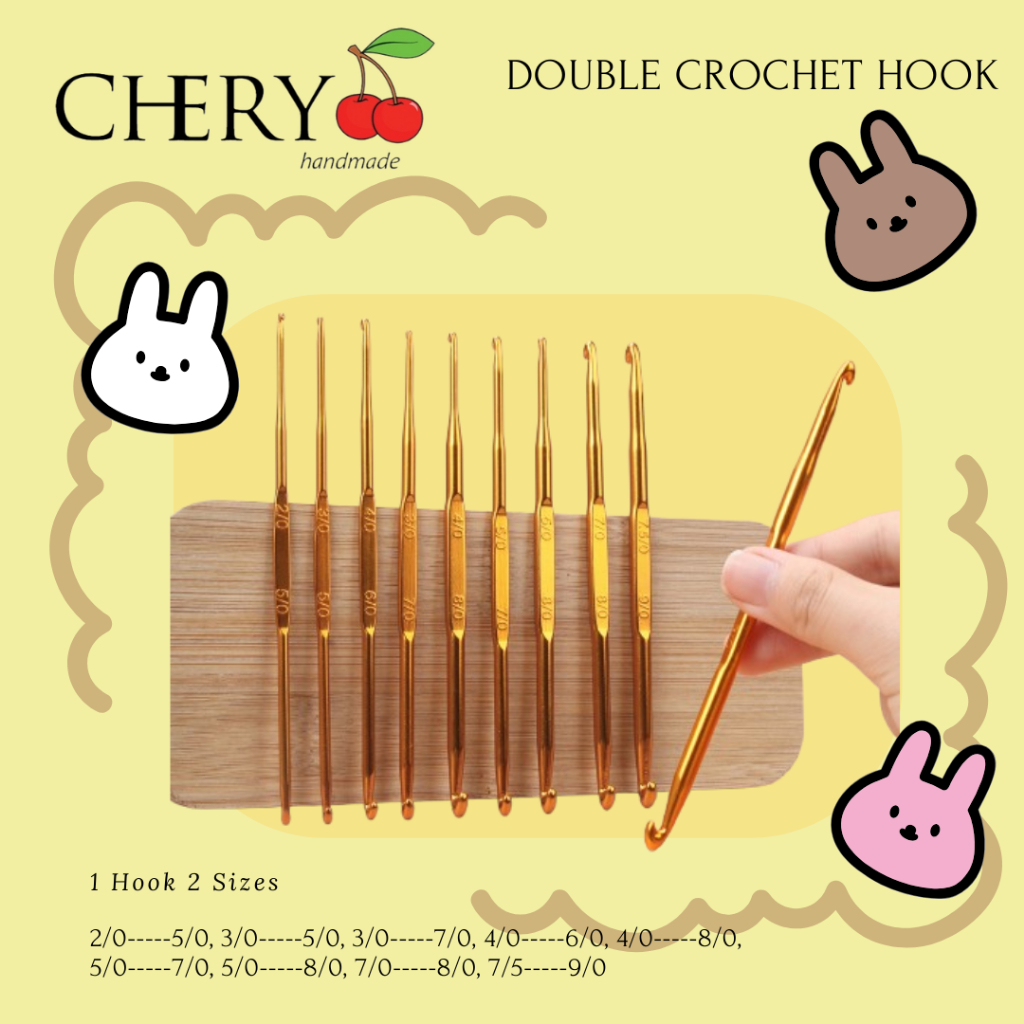 Jual Crochet Hook Aluminium Hakpen (Alat / Jarum Rajut) Alumunium ...