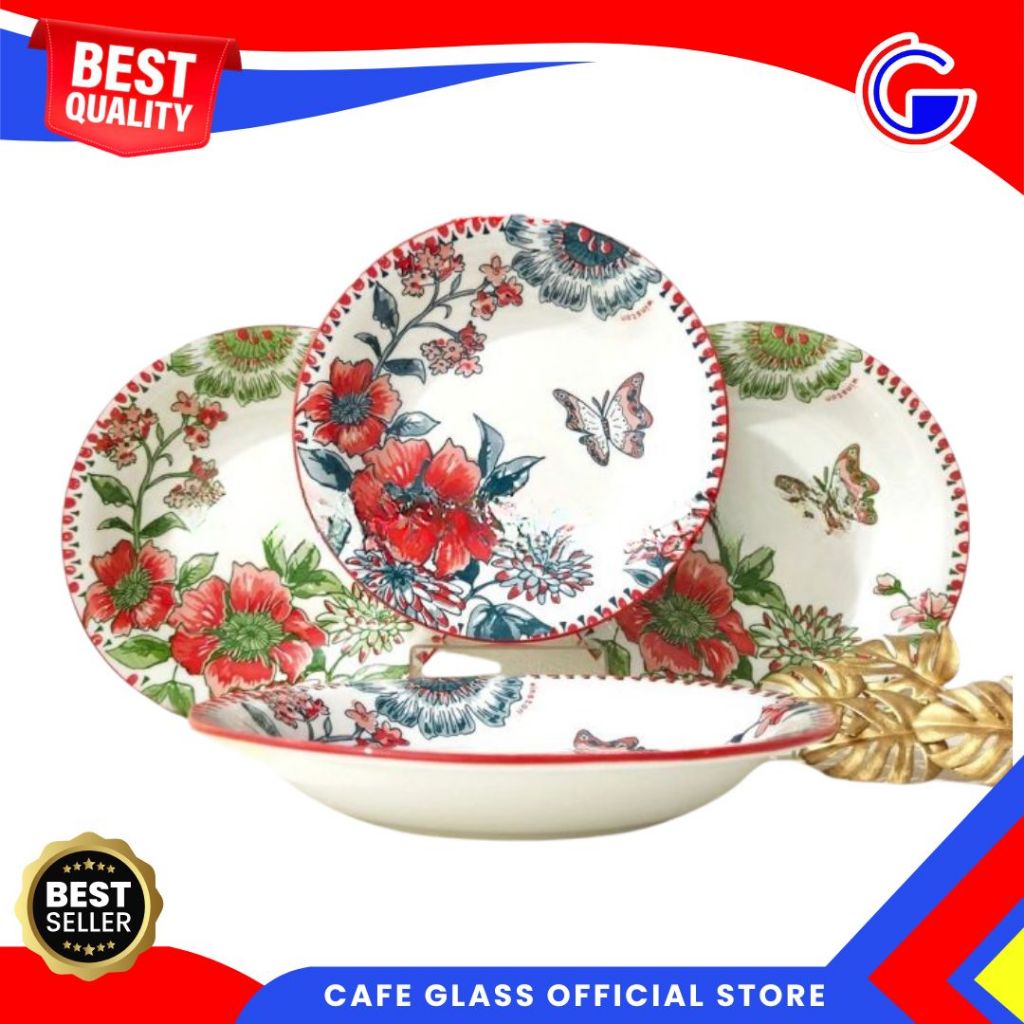 Piring Keramik 9.25 Magnolia Winston - Mangkok 7 Keramik - Dinner Set Keramik Magnolia