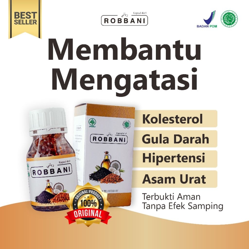 Jual Kapsul Robbani Ecer 30 Kapsul Atasi Kolestrol, Hipertensi, Nyeri ...