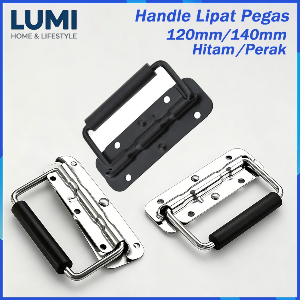 Jual Handle Tempel Kotak Besi Hitam Silver Dengan Spring Untuk Hardcase ...