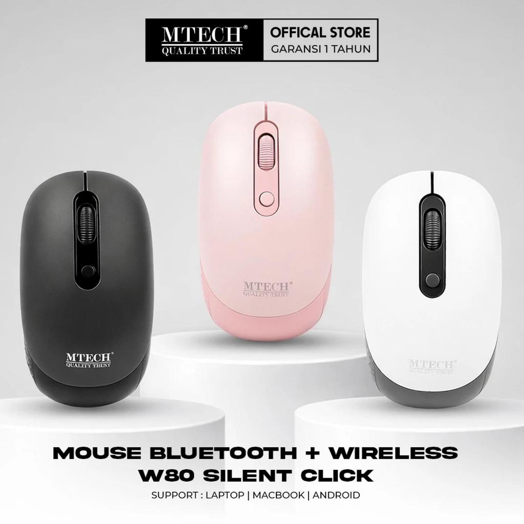 Jual MTECH W80 Mouse Bluetooth Wireless Silent Click untuk PC Laptop ...
