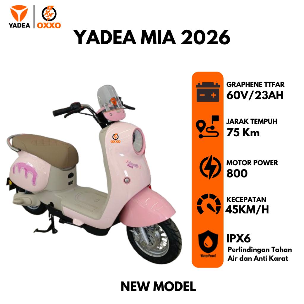 (OFFICIAL) YADEA MIA 2026 NEW MODEL SEPEDA LISTRIK GARANSI RESMI